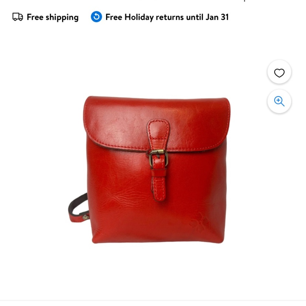 Patricia Nash Vatoni Small Convertible Leather Backpack in Red